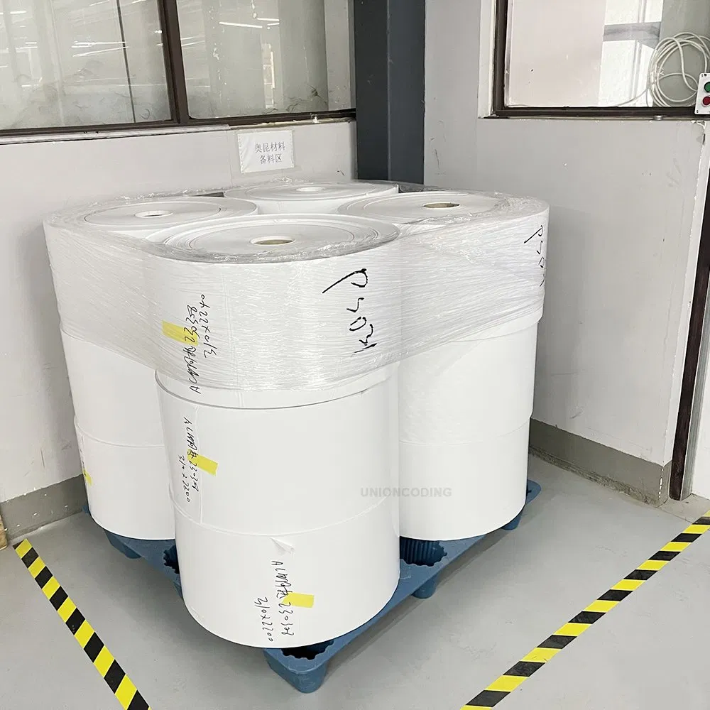 Étiquette thermique de code à barres, impression directe, autocollant de code à barres, rouleaux géants de papier thermique auto-adhésifs avec colle thermofusible