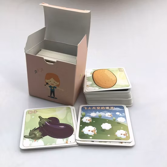 Cartes d'étude de grande taille personnalisées pour les enfants, cartes à jouer éducatives d'impression OEM