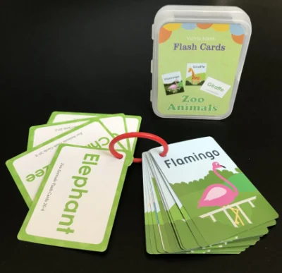 Carte Flash d'apprentissage pour bébé, étude d'anglais pour enfants, imprimé personnalisé, avec boîte en plastique